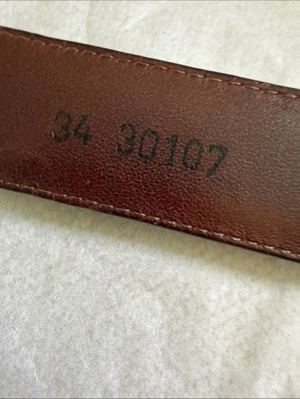 Brighton Brown Embossed Leather Belt Brass Buckle made in USA Size 34
